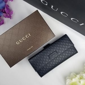 NWT Gucci Leather Microguccissima Tri-Fold Wallet